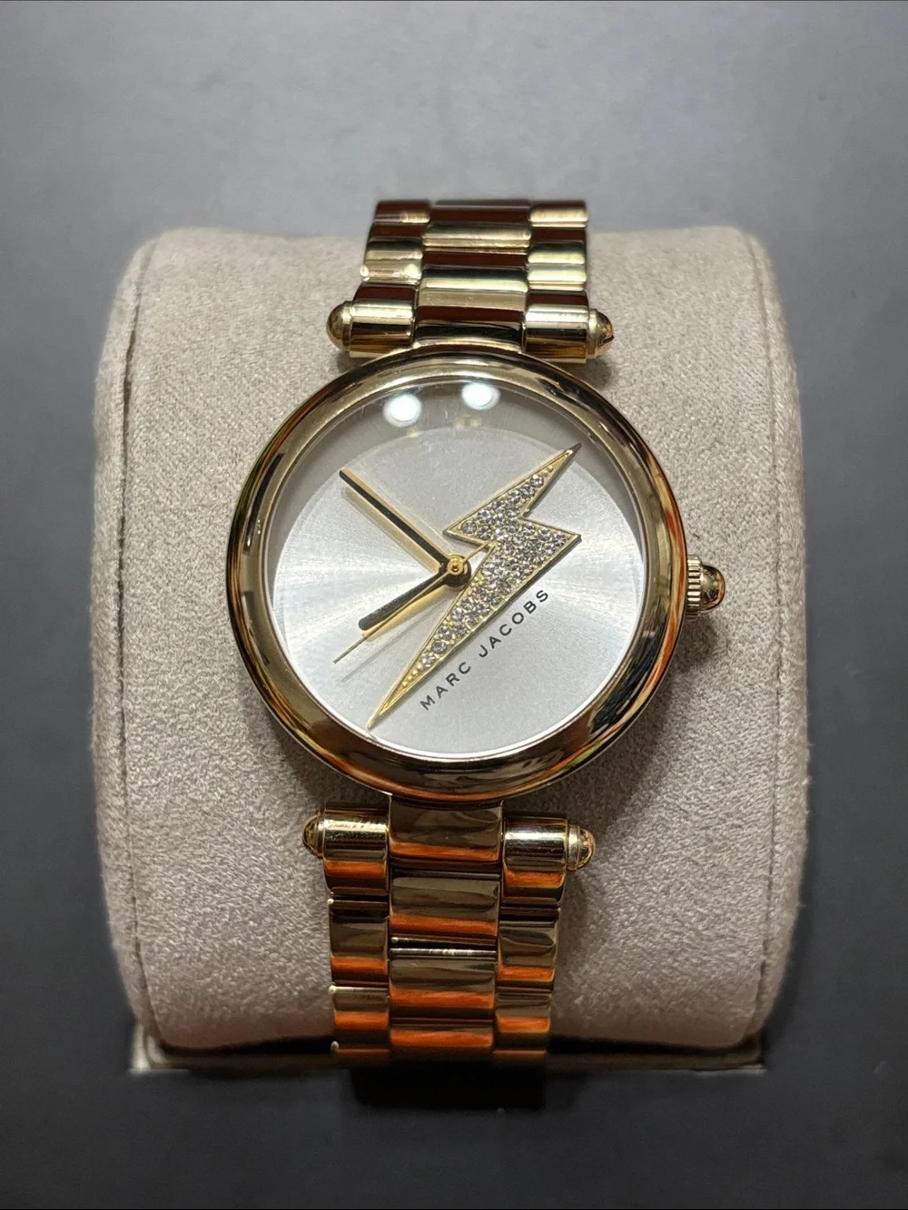 Marc Jacobs Gold Tone Lightning Bolt Bracelet Watch